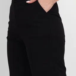 broadstar Women Loose Fit Black Lycra Blend Trousers image 4