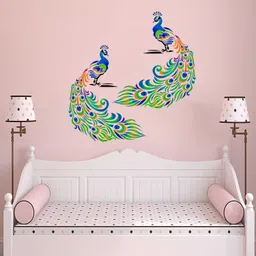 rdmdecor Size : ( 16-inch x 24-inch) Peacock Print Design DIY Reusable Wall Painting Stencil for Home / Offices and wall decoration Wall Stencil Stencil-picture-18