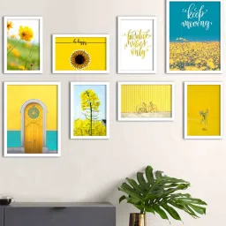 art street Festive White Engineered Wood Framed Art Print Set of 8 image 1