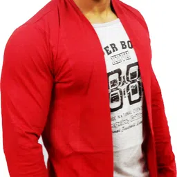 trendolo Men Jacket Style Full Sleeve Red Shrug image 3