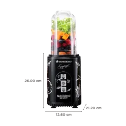 WONDERCHEF Nutri Blend 500 Watt 2 Jars Mixer Grinder (22000 RPM, Copper Motor, Black) image 3
