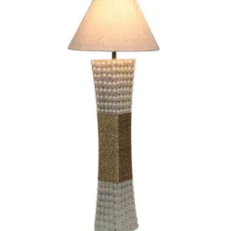 White Fabric Shade Table Lamp With White Base By Sapphire image 5