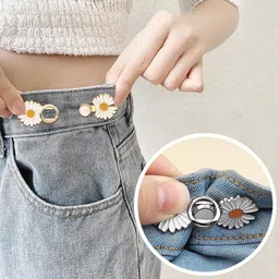 paxik Flower Pant Waist Tightener Adjustable Buckle For Loose Jeans Button Pins Metal Buttons image 3