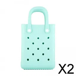2xBeach Tote Bag Summer Waterproof Open Tote Bag for Women Lightweight Handbag Light Green Clothing, Shoes & Accessories Womens Handbags & Bags image 2