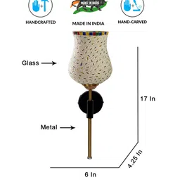 new era Antique Gold Wall Lamp with Mosaic Glass image 5