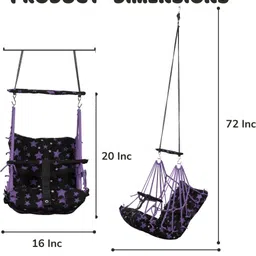 bjik Cotton Baby Swing Chair for Baby's Folding and Washable1-6 Years with Belt Swings image 4