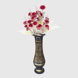 vivars craft Artificial Red Carnation Flower Bunch for Home Decor (Without Pot) Red Carnations Artificial Flower-picture-39