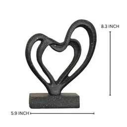 casacraft from pepperfry Heart Within Heart Black Artifact (St Black) image 3