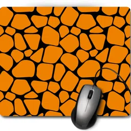 Pawsome Creations Abstract Orange Mouse Pad Non Slip Base Mousepad image 1