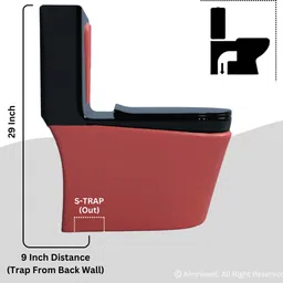 aimniwell international Premium Western Commode | Water saving technology| High Grade Ceramic| Soft Seat |One Piece Bathroom Commode |S Trap AI1020 Western Commode image 3