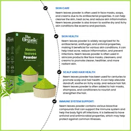 the organic company Neem Powder For Eating | Diabetes | Dark Circles & Pimples | Face Skin | Edible image 2