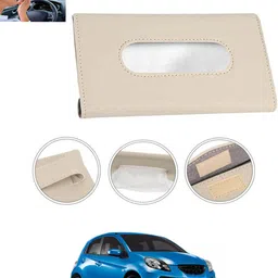 ccmm Universal Leatherite Beige Rectangle Tissue Paper Box/Dispencer For Car-41 Vehicle Tissue Dispenser-picture-12