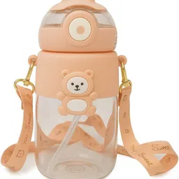 magic pebbles BPA Free Leakpoof Straw Sipper Water Bottle With Strap For School Kids-850 ML-picture-18