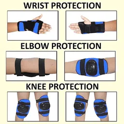 hk sports Flourascent Skating Protection Kit - Helmet || Elbow || Knee || Hand Guard Skating Kit image 5