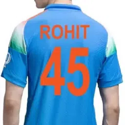 yclothy Men Printed Polo Neck Polyester Blue T-Shirt image 2