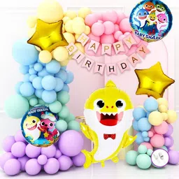 poptheparty Printed Happy Birthday Baby Shark Combo Kit For Party Decoration Items For Kids Parties Balloon Bouquet-picture-22