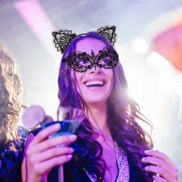 gustave Set of 2 Masquerade Masks Lace Eye Mask Cat Ears Headband for Women Party Party Mask image 4