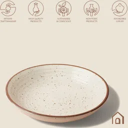 claymistry Ceramic Serving Bowl Handcrafted Matte Microwave Safe Bowl | 24*24*6 cm 1 Lit image 5