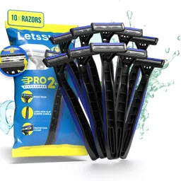 letsshave Pro 2 Plus Disposable Razor - Open Flow Cartridge Razor (Pack of 10), Men-picture-12