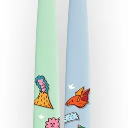 flipper Twigo Kids Children's toothbrush, 2-pack, Aloe Green & Winter Blue Soft Toothbrush image 2