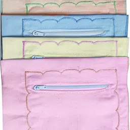 Stylewell Set of 6 Pcs Xxl (32 X 32 Cm Women's/ Girl's Pure Cotton Multicolor Zipper ["Multicolor"] Handkerchief-picture-36