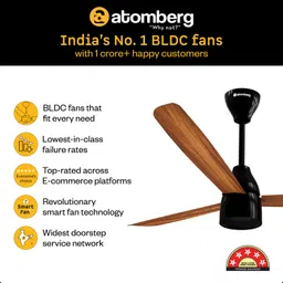 atomberg Renesa Prime Regulator Operated|High Air Delivery|Low Noise|Sleek Design with 3 Year Warranty BLDC Motor with Remote 1200 mm Ceiling Fan image 2