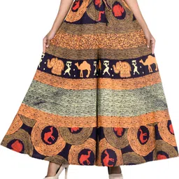 samjhi Women Flared Multicolor Pure Cotton Trousers-picture-20