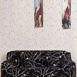 HOUSE OF QUIRK Universal Black & White Floral Printed Stretchable 3-Seater Sofa Slipcover-picture-27