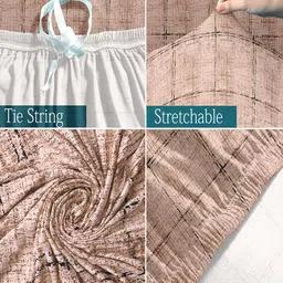 Cortina Beige Printed 2-Seater Stretchable Non-Slip Sofa Slipcover image 3