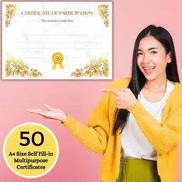 aanyacentric 8.3 x 11.7 Inch Self Fill-in Certificate Achievement for Student Trainee Greeting Card image 5