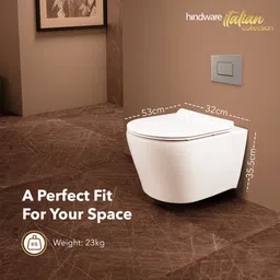 hindware |Dual Flush|Water Saver|Duroplast Seat Cover|Rimless|Soft Close|10-Year Warranty 9257430SW Splendor Neo Western Commode image 3