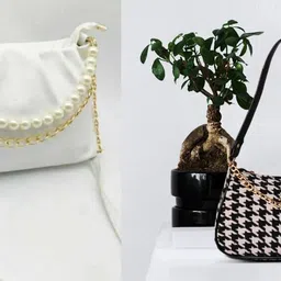 Black, White Women Hand-held Bag Premium Looking Women Sling Bag |Hand held bag for girls .-image-10