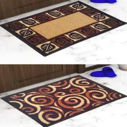 athom living Multicolor Abstract Nylon 14x22 Inches AntiSkid 2 Door Mats-picture-20