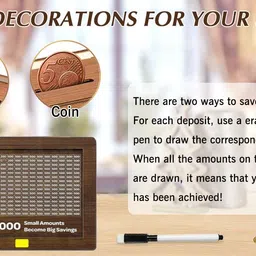 god gift crafts Wooden Money Saving Box /Piggy Bank/ Gulak | for Kids & Adults Coin Bank image 3