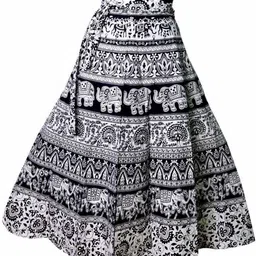 piyush collection Women Printed Wrap Around White Skirt-picture-14