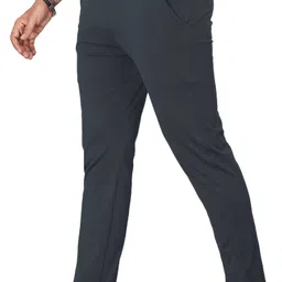 tenit Pack of 2 Men Slim Fit Silver, Grey Lycra Blend Trousers image 3