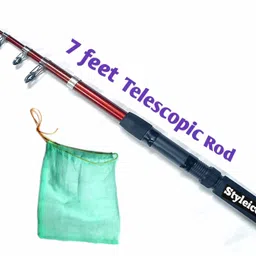 7 feet best fishing rod with fish carry net DC30 DC30 Red Fishing Rod-image-4