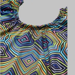 aarika Womens Sports Wear Neon Green-Black Colour Abstract Print Nylon Swim Suit Printed Women Swim-dress Light Green Swimsuit image 2