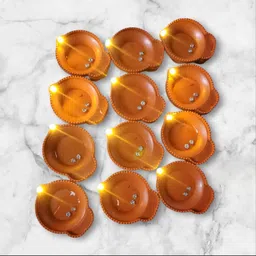 suviksha Water sensor diya | Plastic Light Diya | Led Diya Pack of 12 Plastic (Pack of 12) Table Diya Set-picture-20