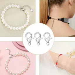 maa jagdamba collection Silver&Gold Plated Lobster Clasps with Jump Rings 25+25 Pieces Jewellery Making image 3