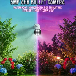 Nirmuk 5MP AHD Color Night Vision BULLET CAMERA WITH IN BUILT MICROPHONE Security Camera image 3