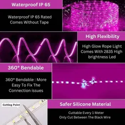 inoobeam 120 LEDs 3 m Pink Steady Strip Rice Lights image 2