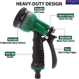 episkey E_15M_100GUN Heavy Duty Expandable-Flexible Double Latex Core Hose Pipe | 7 Pattern Spray Gun Hose Pipe image 2