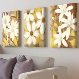 Sunflower Multicolour Synthetic Wood (Set of 3) Art Panels-image-97