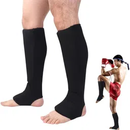 Elastic Shin Instep Guards with Insert Pads for MMA Boxing Karate Martial Arts Football Shin Guard-image-33