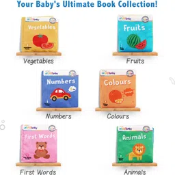 intellibaby 6 Washable Non-Toxic Early Learning Sensory Cloth Book Set for 10+ Months Babies image 2