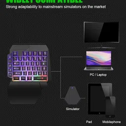 Playtastic F6 RGB One Handed Mechanical Bluetooth Standard Gaming Keyboard Compatible with Desktop, Laptop, Mac image 4