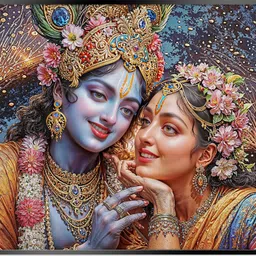 indianara Radha Krishna Painting for Living | Bedroom | Pooja Room | Hotel Digital Reprint 10 inch x 13 inch Painting-picture-39