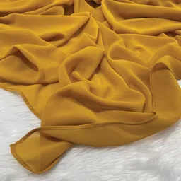 ana Solid Georgette Women Yellow Scarf-picture-21