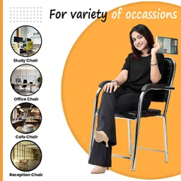 goyalson OFFICE EXECUTIVE HEAVY OFFICE STUDY HOME VISITOR WITH ARMS Leatherette Office Visitor Chair image 4